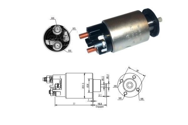 Solenoidinis jungiklis, starteris ERA ZM3993