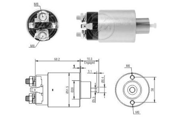 Solenoid Switch, starter ERA ZM3995