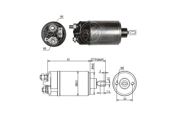 Solenoid Switch, starter ERA ZM621