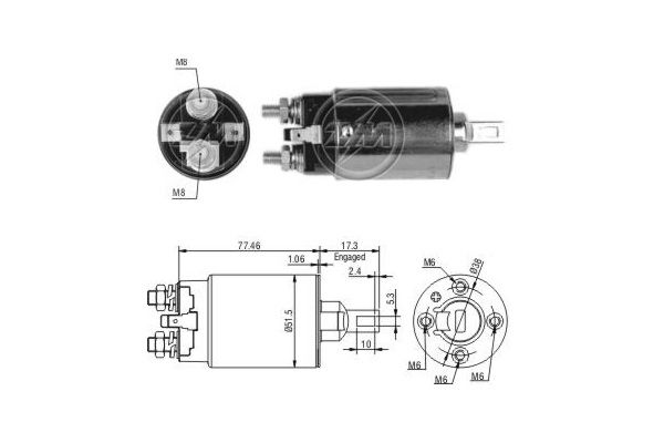 Solenoidinis jungiklis, starteris ERA ZM692