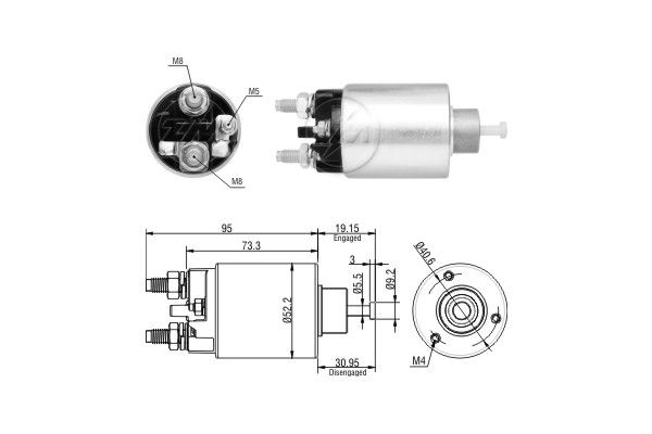 Solenoidinis jungiklis, starteris ERA ZM8860