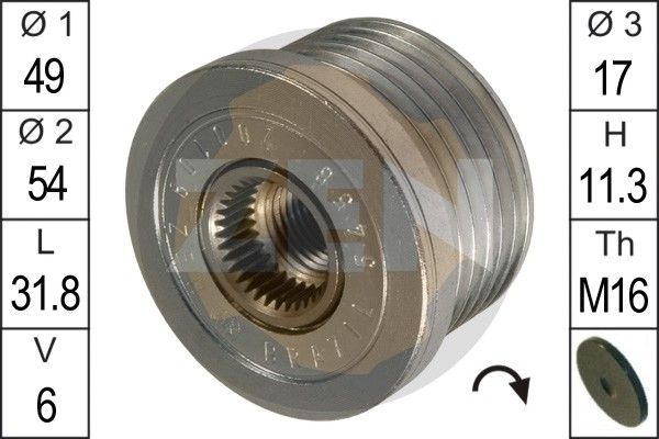 Alternator Freewheel Clutch ERA ZN5458