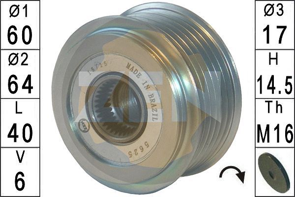 Alternator Freewheel Clutch ERA ZN5625