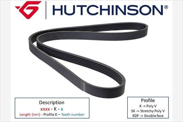V-Ribbed Belt HUTCHINSON 1530 K 6
