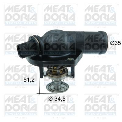 Thermostat, coolant MEAT & DORIA 92730