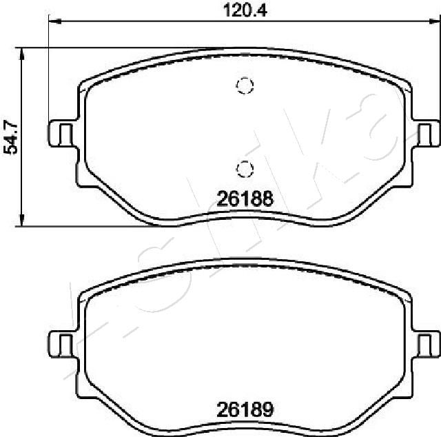 Комплект гальмівних накладок, дискове гальмо ASHIKA 50-00-0550