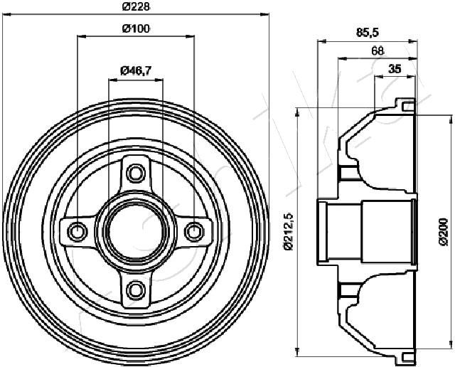 Brake Drum ASHIKA 56-00-0408