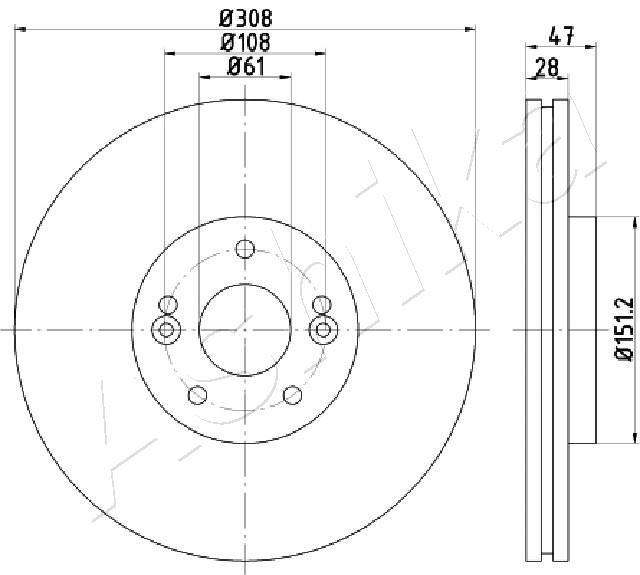 Brake Disc ASHIKA 60-00-0713