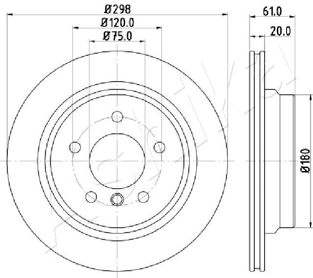 Brake Disc ASHIKA 61-00-0120