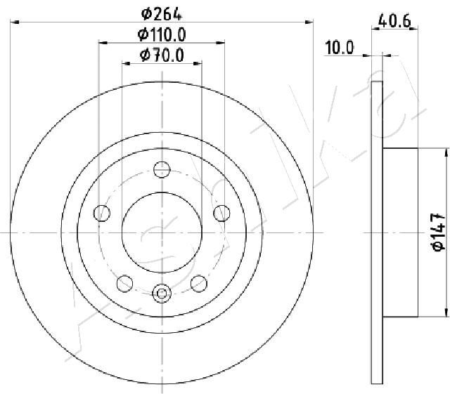 Brake Disc ASHIKA 61-00-0400