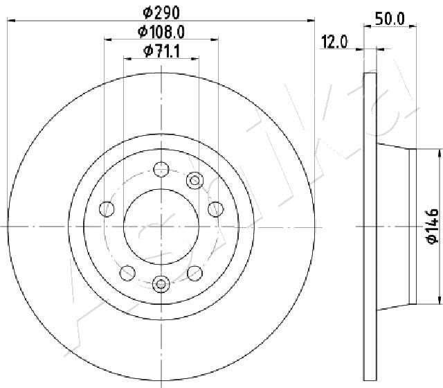 Brake Disc ASHIKA 61-00-0617