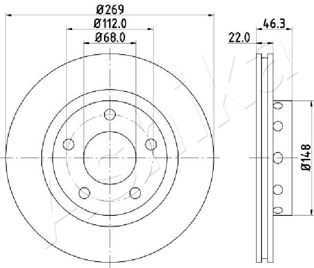 Brake Disc ASHIKA 61-00-0913