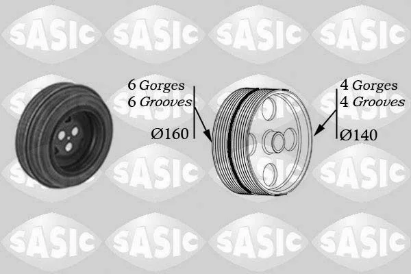 Шків, колінчатий вал SASIC 2150028