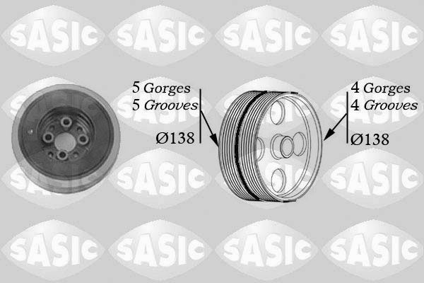 Шків, колінчатий вал SASIC 2156004