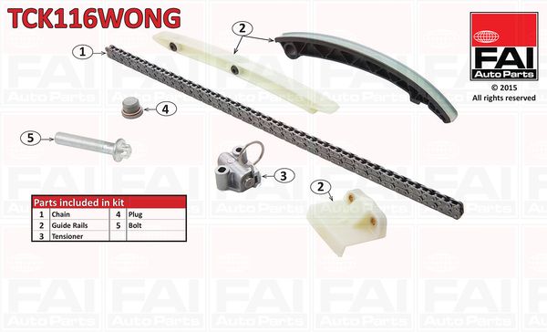 Комплект ланцюгів привода FAI AutoParts TCK116WONG