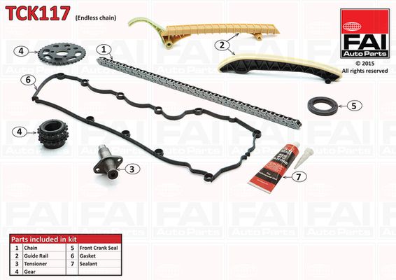 Комплект ланцюгів привода FAI AutoParts TCK117