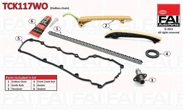 Комплект ланцюгів привода FAI AutoParts TCK117WO