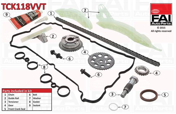 Paskirstymo grandinės komplektas FAI AutoParts TCK118VVT