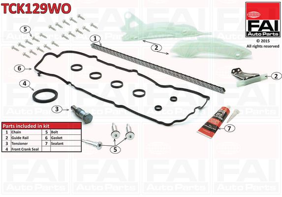 Комплект ланцюгів привода FAI AutoParts TCK129WO