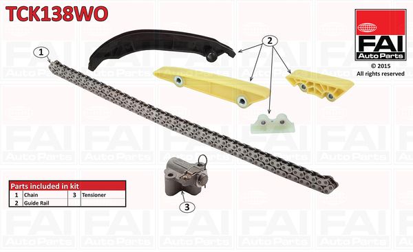 Комплект ланцюгів привода FAI AutoParts TCK138WO