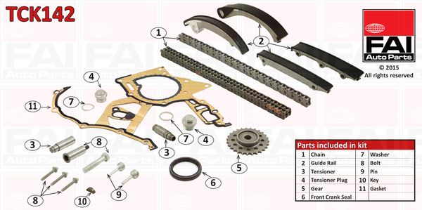 Paskirstymo grandinės komplektas FAI AutoParts TCK142