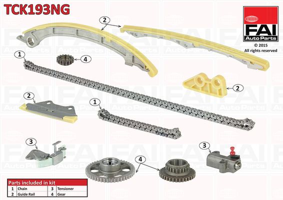 Комплект ланцюгів привода FAI AutoParts TCK193NG