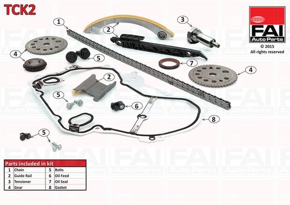 Комплект ланцюгів привода FAI AutoParts TCK2