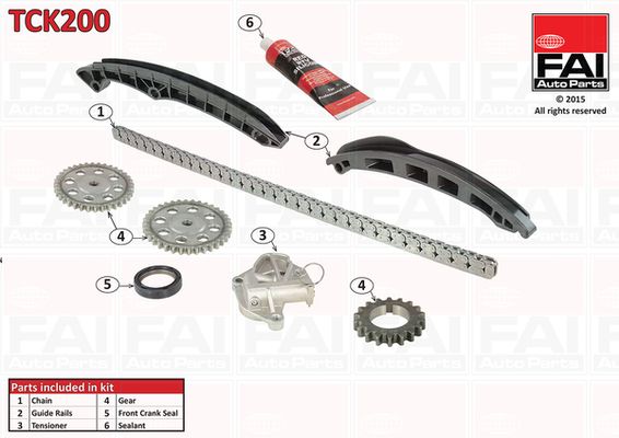 Комплект ланцюгів привода FAI AutoParts TCK200