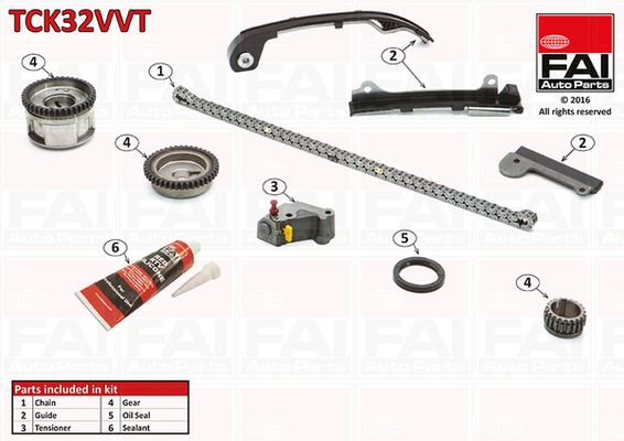 Paskirstymo grandinės komplektas FAI AutoParts TCK32VVT