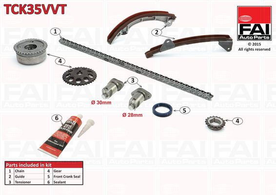 Комплект ланцюгів привода FAI AutoParts TCK35VVT