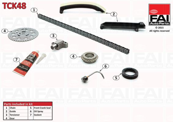 Комплект ланцюгів привода FAI AutoParts TCK48