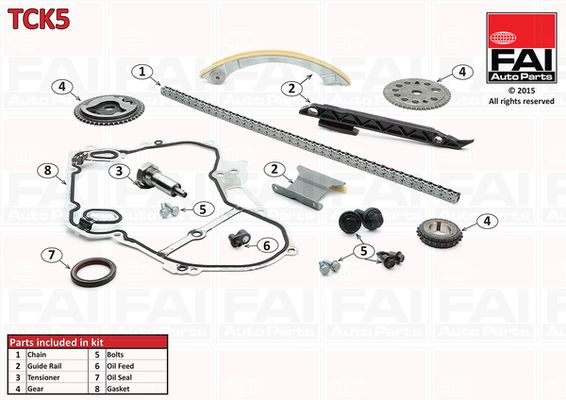 Paskirstymo grandinės komplektas FAI AutoParts TCK5