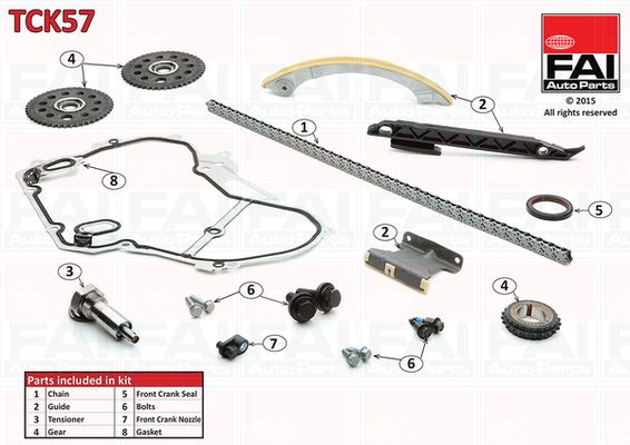 Комплект ланцюгів привода FAI AutoParts TCK57