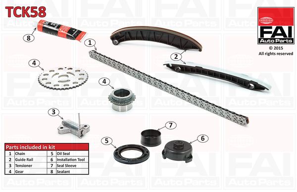 Комплект ланцюгів привода FAI AutoParts TCK58