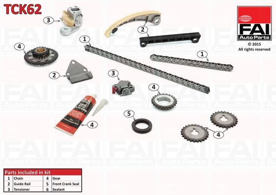 Paskirstymo grandinės komplektas FAI AutoParts TCK62