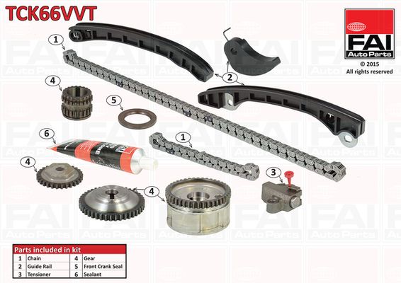 Paskirstymo grandinės komplektas FAI AutoParts TCK66VVT