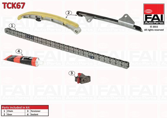 Комплект ланцюгів привода FAI AutoParts TCK67