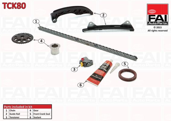 Комплект ланцюгів привода FAI AutoParts TCK80