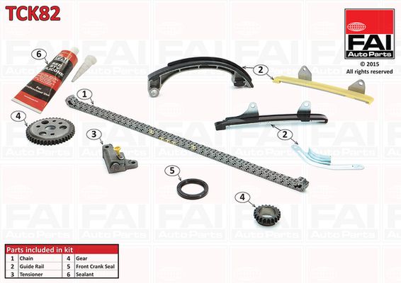 Комплект ланцюгів привода FAI AutoParts TCK82