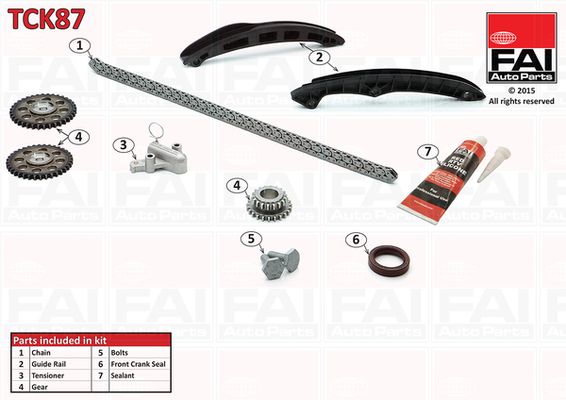 Комплект ланцюгів привода FAI AutoParts TCK87