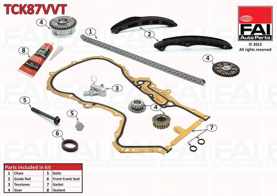 Paskirstymo grandinės komplektas FAI AutoParts TCK87VVT