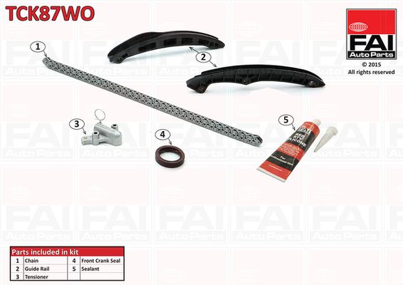 Комплект ланцюгів привода FAI AutoParts TCK87WO