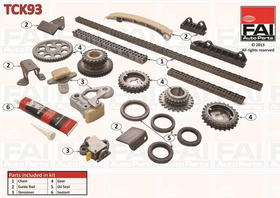 Комплект ланцюгів привода FAI AutoParts TCK93