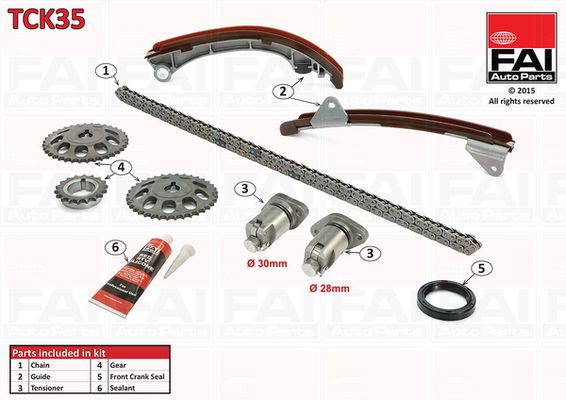 Комплект ланцюгів привода FAI AutoParts TCK35