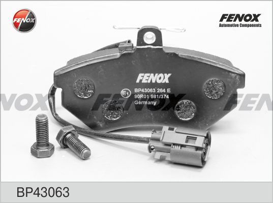 Stabdžių trinkelių rinkinys, diskinis stabdys FENOX BP43063