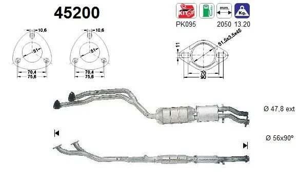 Katalizatoriaus keitiklis ASC 45200