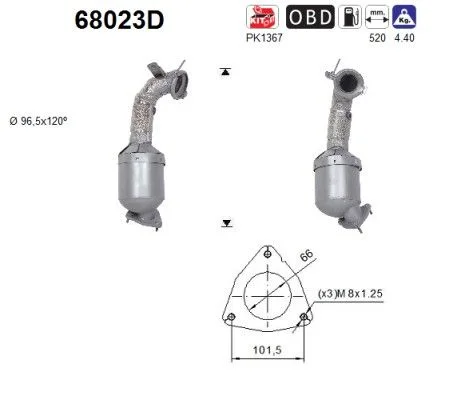 Katalizatoriaus keitiklis as 68023D