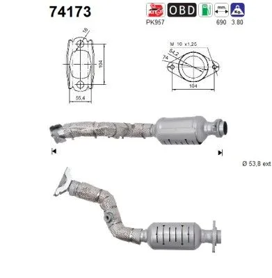 Katalizatoriaus keitiklis as 74173