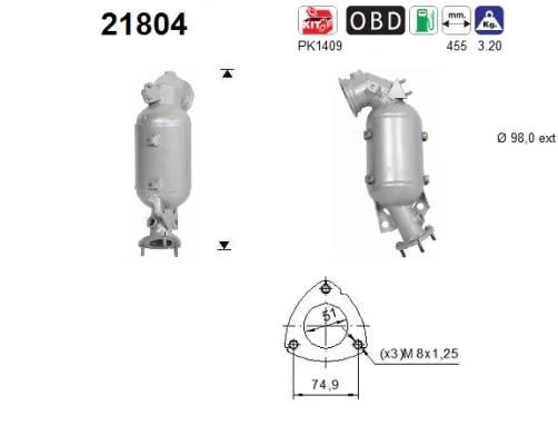 Katalizatoriaus keitiklis AS 21804