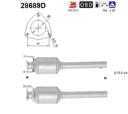 Katalizatoriaus keitiklis AS 28689D